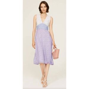 Anthropologie Hutch Dress Size 4 V-Neck Multi Dots Sleeveless Cottagecore Delica